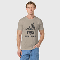 Футболка хлопковая мужская Judo how i roll, цвет: миндальный — фото 2