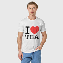 Футболка хлопковая мужская I love tea, цвет: белый — фото 2