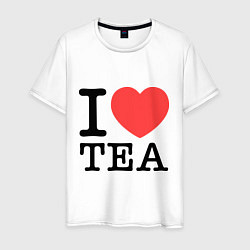 Футболка хлопковая мужская I love tea, цвет: белый