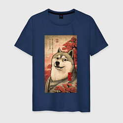 Футболка хлопковая мужская Doge meme - japan style, цвет: тёмно-синий