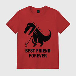 Футболка хлопковая мужская Godzilla best friend, цвет: красный