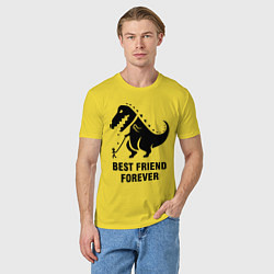 Футболка хлопковая мужская Godzilla best friend, цвет: желтый — фото 2