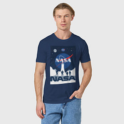Футболка хлопковая мужская NASA открытия, цвет: тёмно-синий — фото 2