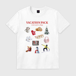 Футболка хлопковая мужская Vacation pack, цвет: белый