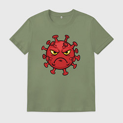 Футболка хлопковая мужская Хмурый вирус, цвет: авокадо