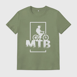 Футболка хлопковая мужская Горный байк, цвет: авокадо