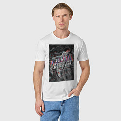Футболка хлопковая мужская Just Artefact, цвет: белый — фото 2