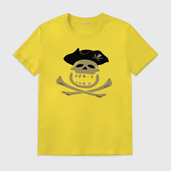 Футболка хлопковая мужская Веселый пират, цвет: желтый
