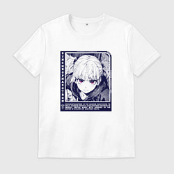 Футболка хлопковая мужская Девушка с пурпурным взглядом, цвет: белый