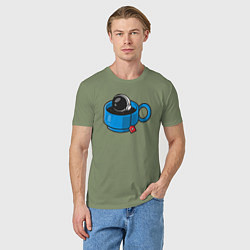 Футболка хлопковая мужская Space tea, цвет: авокадо — фото 2