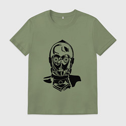 Футболка хлопковая мужская Си три пи о, цвет: авокадо