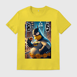 Футболка хлопковая мужская Batsimpson - ai art fantasy, цвет: желтый