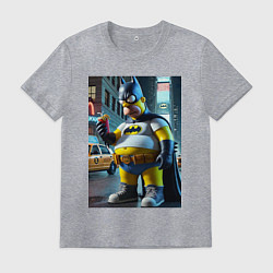 Футболка хлопковая мужская Бэтсимпсон купил в фастфуде картофель фри, цвет: меланж