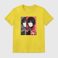 Футболка хлопковая мужская Winter K-pop, цвет: желтый