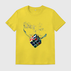 Футболка хлопковая мужская Рубик в воде, цвет: желтый
