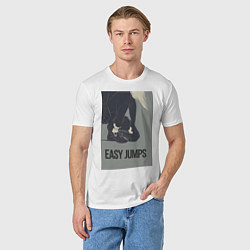 Футболка хлопковая мужская Easy jumps in boots, цвет: белый — фото 2