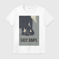 Футболка хлопковая мужская Easy jumps in boots, цвет: белый
