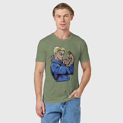 Футболка хлопковая мужская Магическая битва Нанами Кенто битва, цвет: авокадо — фото 2