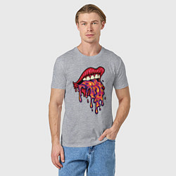 Футболка хлопковая мужская Crazy lips, цвет: меланж — фото 2
