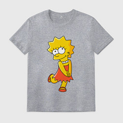Футболка хлопковая мужская Lisa Simpson, цвет: меланж