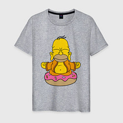 Футболка хлопковая мужская Homer yoga, цвет: меланж