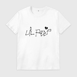 Футболка хлопковая мужская Lil Peep playlist bill, цвет: белый