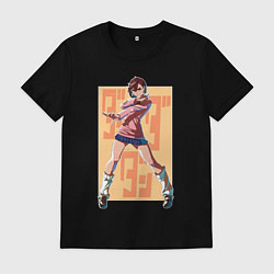 Футболка хлопковая мужская Momo Ayase, цвет: черный