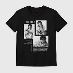 Футболка хлопковая мужская Jungkook bts black-white, цвет: черный
