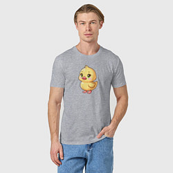 Футболка хлопковая мужская Желтая уточка, цвет: меланж — фото 2