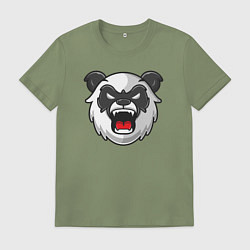 Футболка хлопковая мужская Angry panda, цвет: авокадо