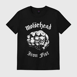 Футболка хлопковая мужская Motorhead - iron fist, цвет: черный