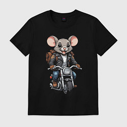 Футболка хлопковая мужская Biker mice, цвет: черный