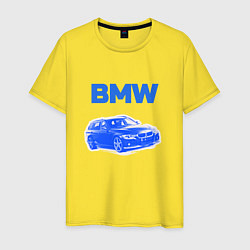 Футболка хлопковая мужская Blue bmw, цвет: желтый