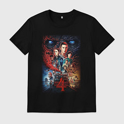 Футболка хлопковая мужская Stranger Things 4, цвет: черный