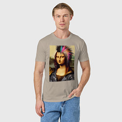 Футболка хлопковая мужская Mona Lisa - punks not dead, цвет: миндальный — фото 2