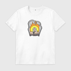 Футболка хлопковая мужская Fire keeper, цвет: белый