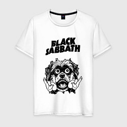Футболка хлопковая мужская Black Sabbath - rock dog, цвет: белый