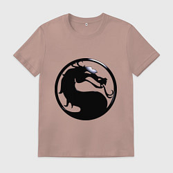 Футболка хлопковая мужская Смертельная битва - логотип, цвет: пыльно-розовый