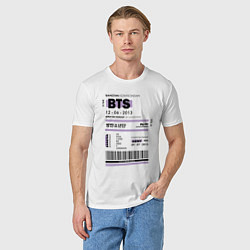 Футболка хлопковая мужская Bts ticket, цвет: белый — фото 2