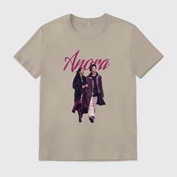 Футболка хлопковая мужская Анора, цвет: миндальный