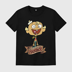 Футболка хлопковая мужская Флэпджек - матрос, цвет: черный