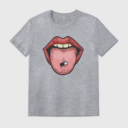 Футболка хлопковая мужская Lips vitamin, цвет: меланж