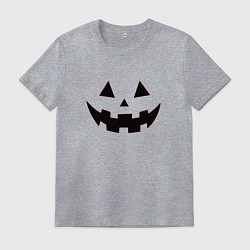 Футболка хлопковая мужская Физиономия тыквы, цвет: меланж