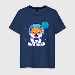 Футболка хлопковая мужская Space doggy, цвет: тёмно-синий