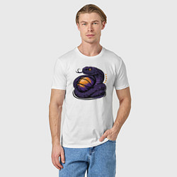 Футболка хлопковая мужская Black mamba basketball, цвет: белый — фото 2