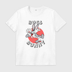 Футболка хлопковая мужская Кролик Багз Банни, цвет: белый