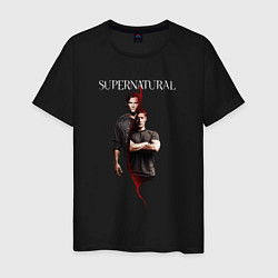 Футболка хлопковая мужская Братья Винчестеры - Supernatural, цвет: черный