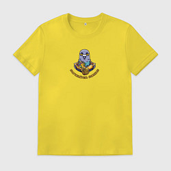 Футболка хлопковая мужская Хмурый голубь приказывает подчиняться, цвет: желтый