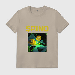 Футболка хлопковая мужская Pino криптовалюта самурай, цвет: миндальный