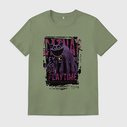 Футболка хлопковая мужская Кот дремот Catnap, цвет: авокадо